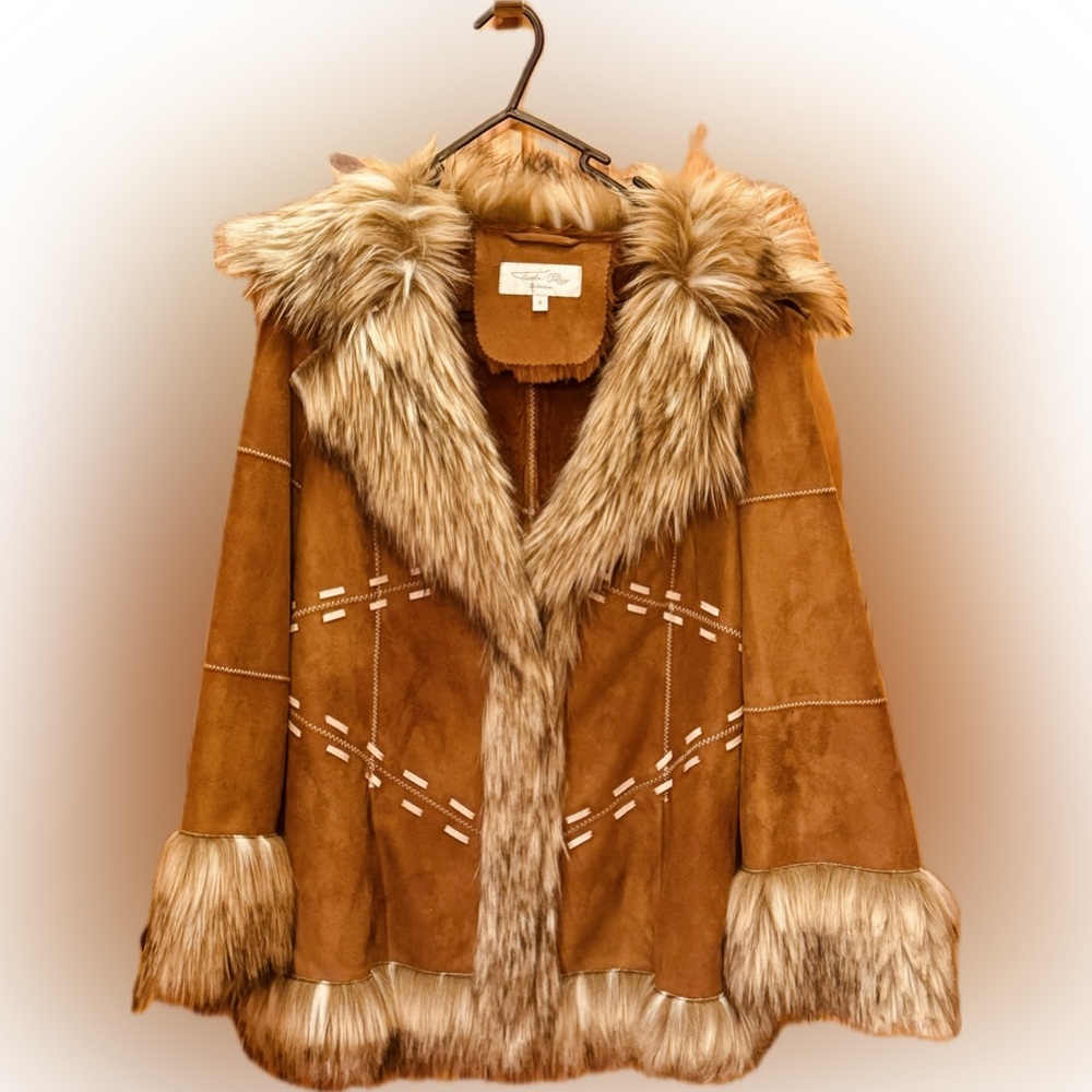 Tasha Polizzi Brown Faux Fur Teddy Jacket